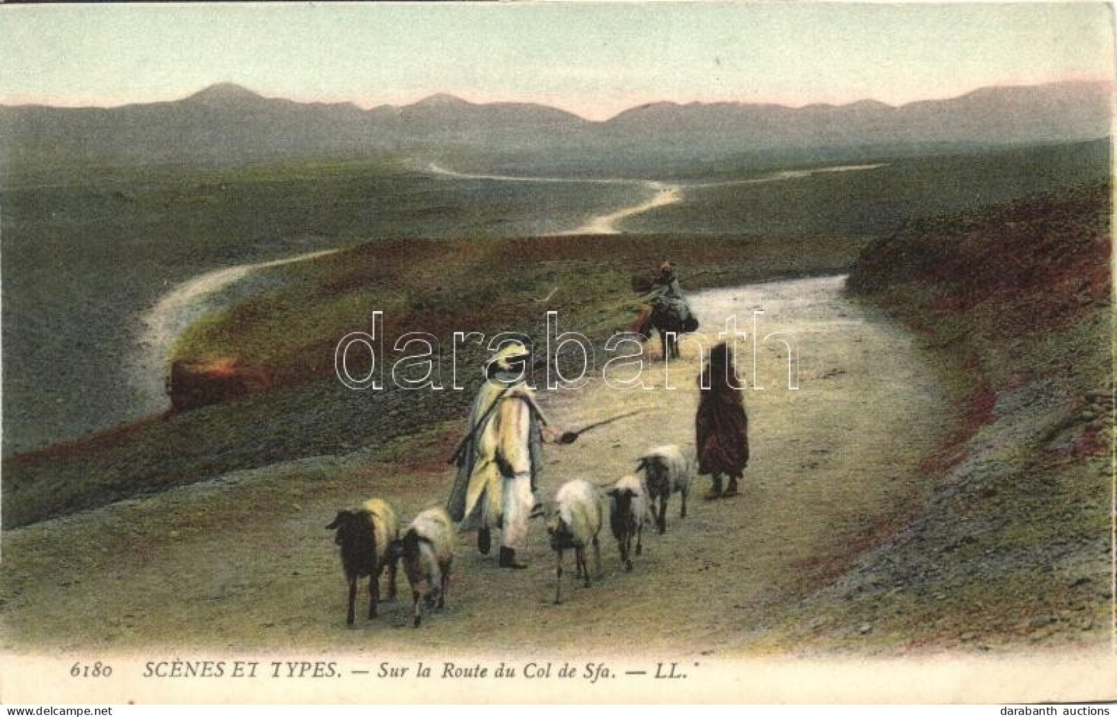 ** T4 Sur La Route Du Col De Sofa / On The Sofa Pass Road, Goats With Goat Herder, Arabic Folklore (cut) - Unclassified