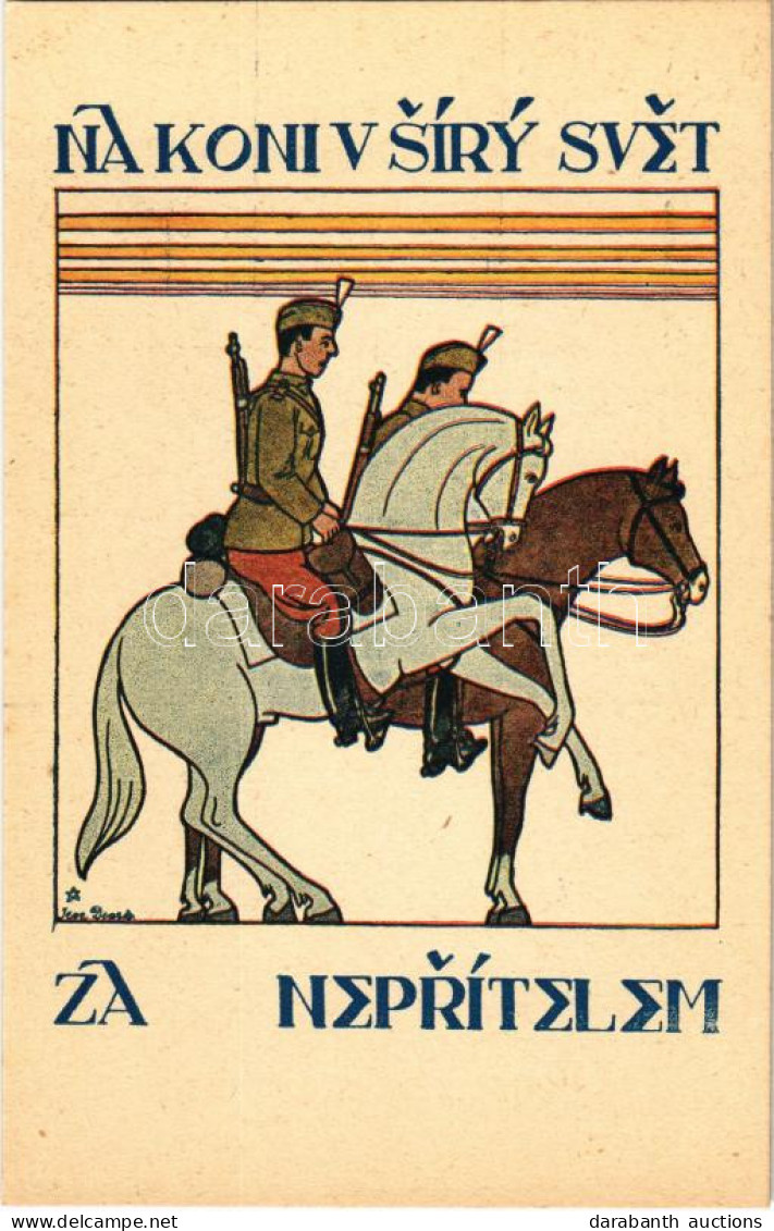 ** T1 Na Koni V Síry Svet, Za Neprítelem / Czech Military Propaganda With Horse Riding Soldiers - Ohne Zuordnung