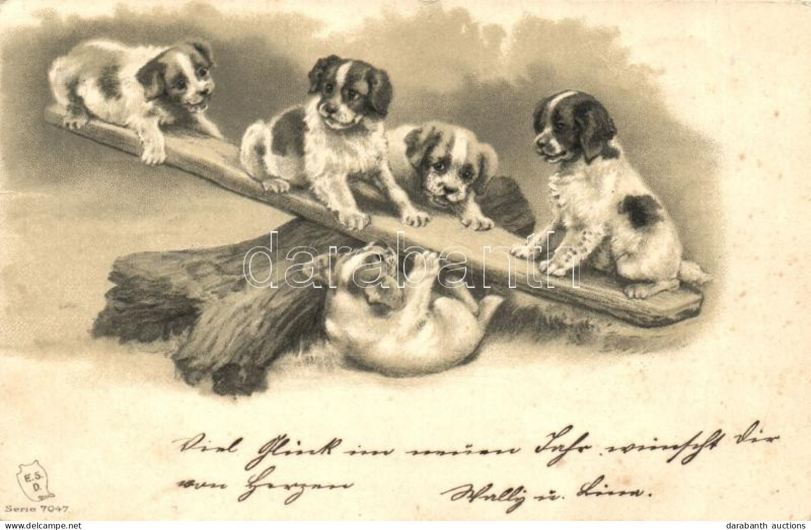 T2/T3 Dogs, E.S.D. Serie 7047. Emb. Litho (EK) - Sin Clasificación