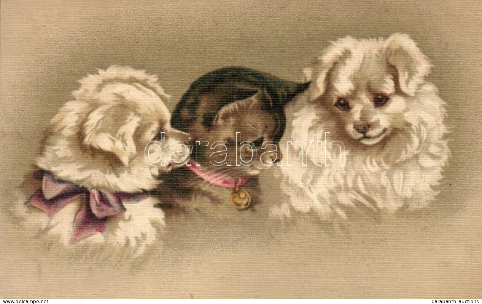 ** T2 Dogs With Cat, G.O.M. 2588. Litho - Sin Clasificación