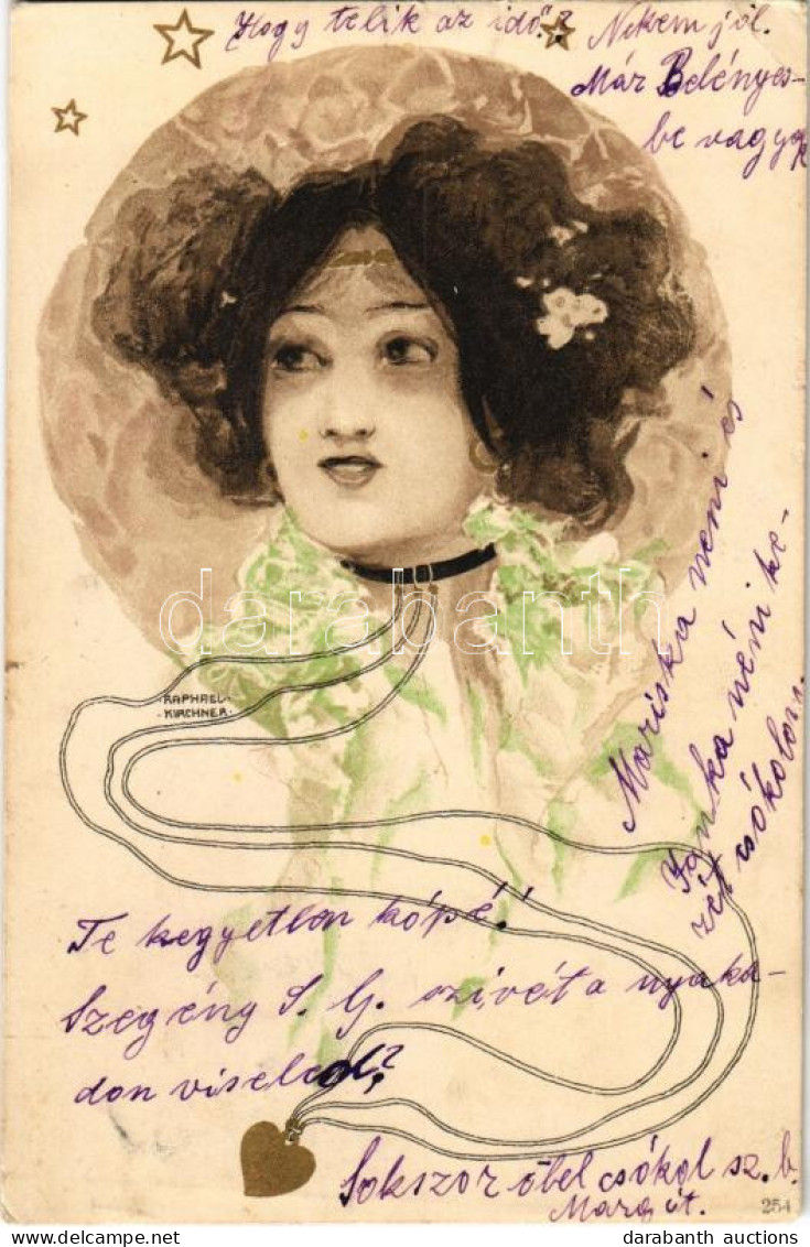 T2/T3 1903 Art Nouveau Lady. Litho S: Raphael Kirchner (EK) - Ohne Zuordnung