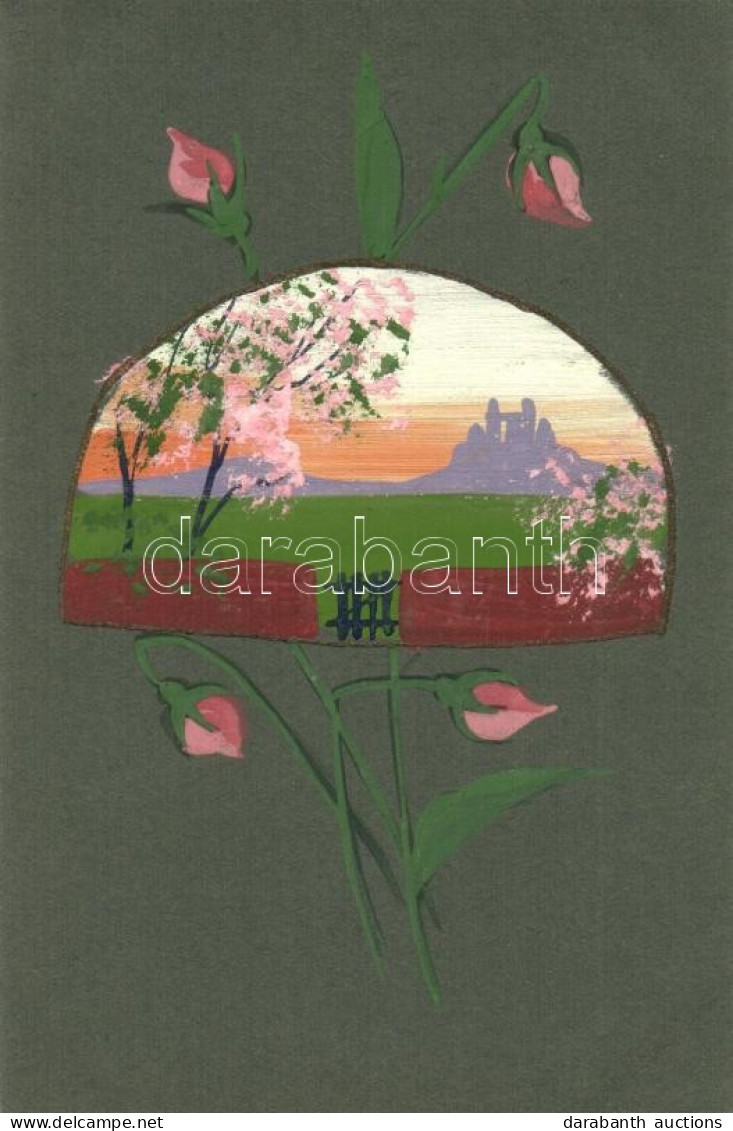 ** T1 Hand-painted Art Postcard, Handgemalt J.F.H. - Zonder Classificatie