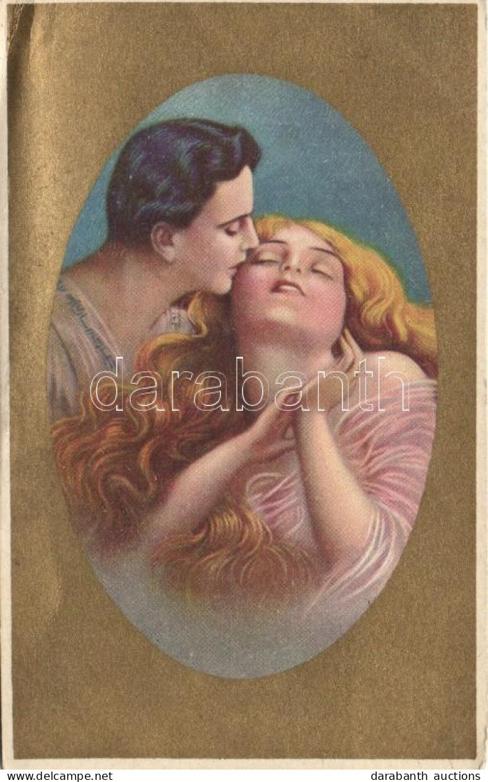 ** T3 Unsigned Italian Art Postcard, Kissing Couple (EB) - Unclassified