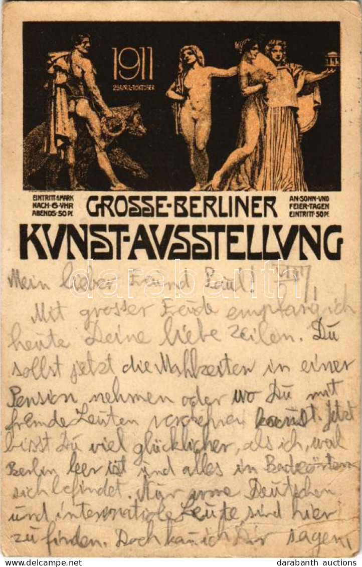 T3 1911 Grosse Berliner Kunst Ausstellung / 1911-es Berlini Művészeti Kiállítás Reklámja / Art Exhibition Advertisement  - Non Classés