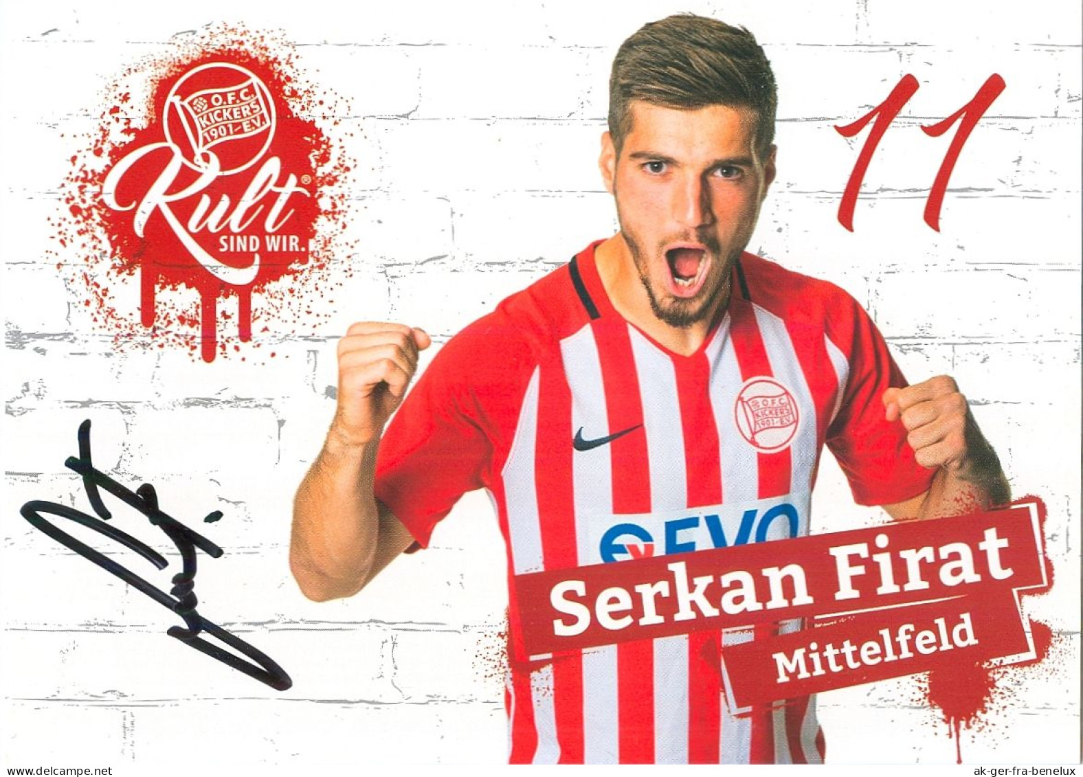 AK Serkan Firat Offenbacher Kickers 18-19 OFC Offenbach Am Main Ober-Roden SV Darmstadt 98 FC Bayern Alzenau Griesheim - Authographs