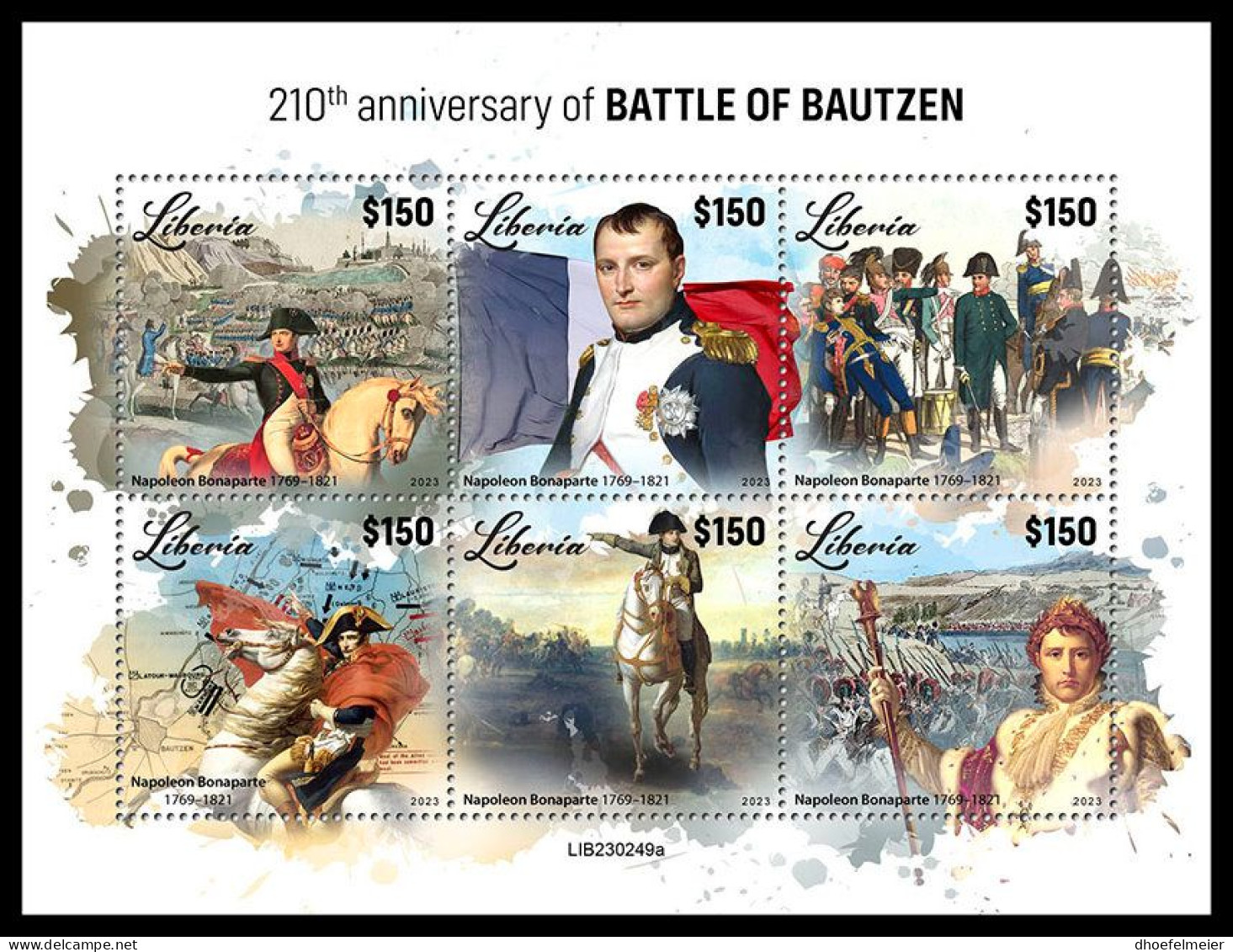 LIBERIA 2023 MNH Battle Of Bautzen Schlacht Bei Bautzen Napoleon M/S – IMPERFORATED – DHQ2402 - French Revolution