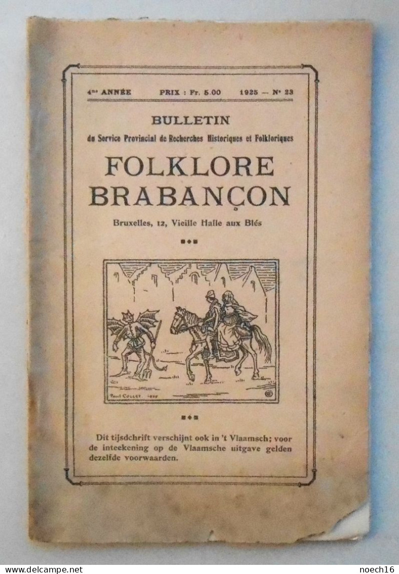 Lot 8 Bulletins du Service des Recherches historiques et folkloriques du Brabant / Folklore Brabançon