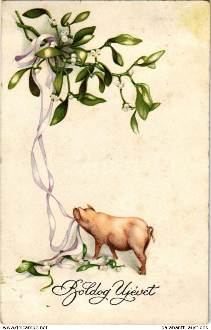 T2/T3 Boldog újévet! Malac / New Year Greeting, Pig. M.M. Nr. 671. Litho (fl) - Sin Clasificación