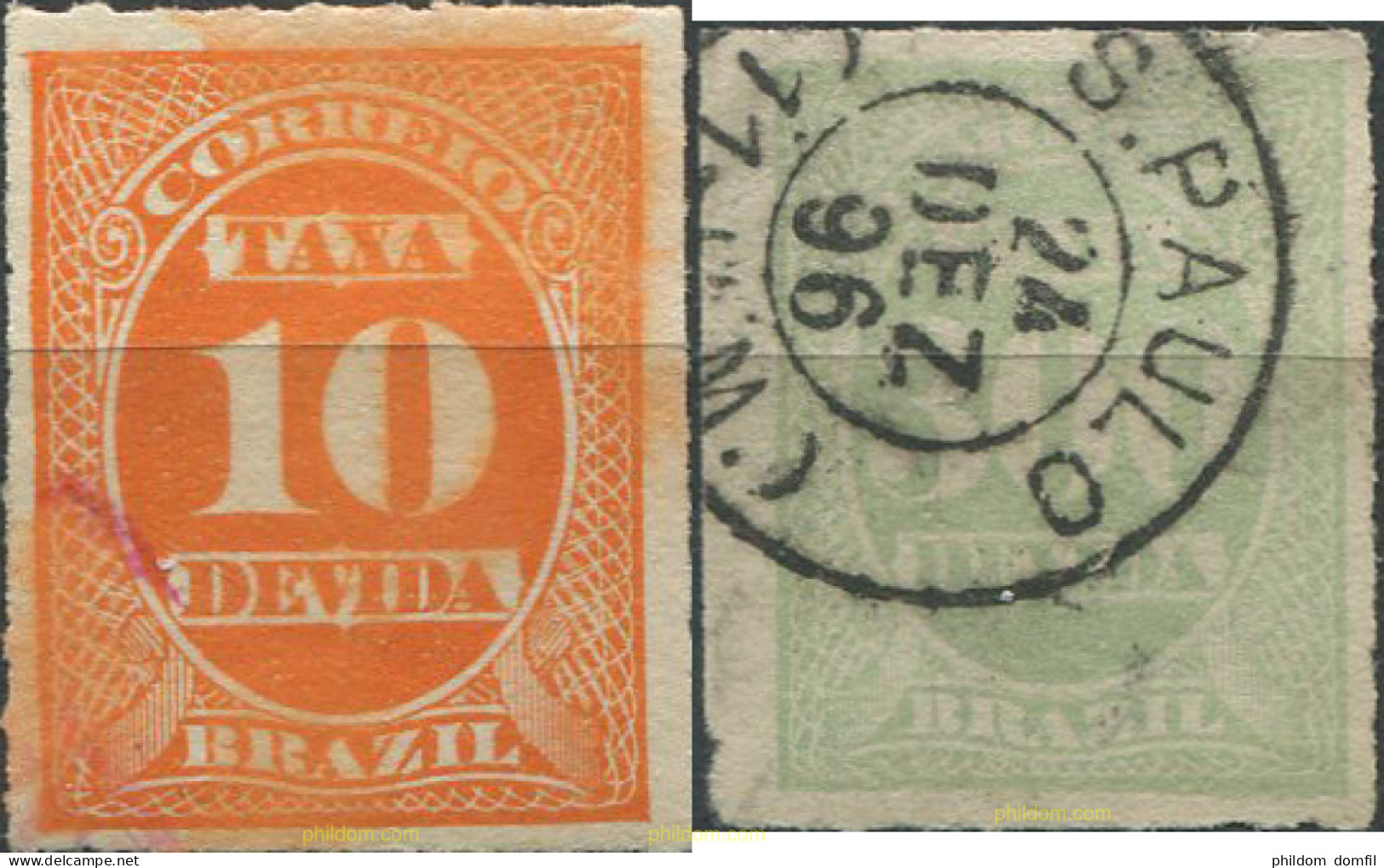 675817 USED BRASIL 1890 SELLOS DE TASA - Ongebruikt