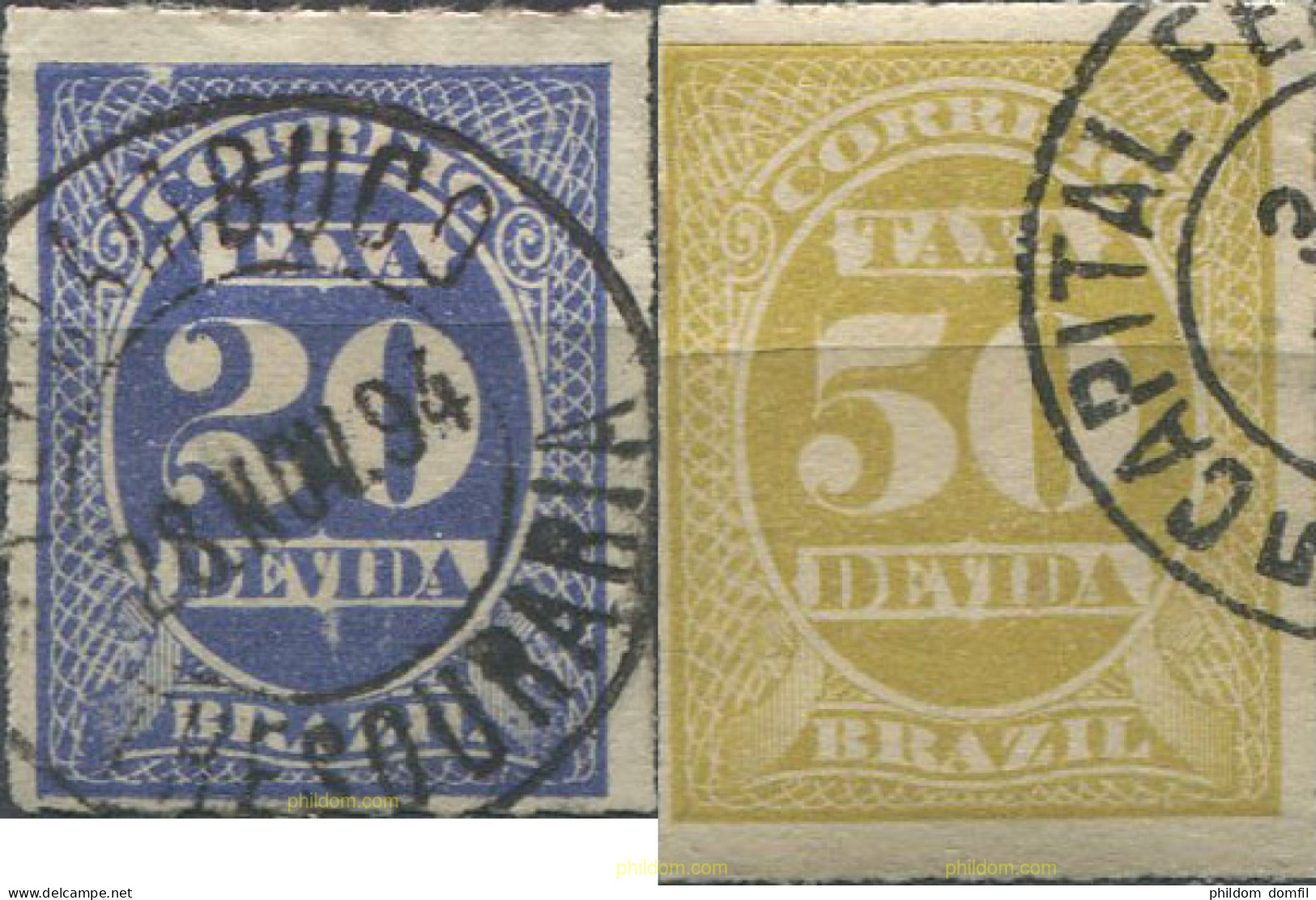 675819 USED BRASIL 1890 SELLOS DE TASA - Neufs