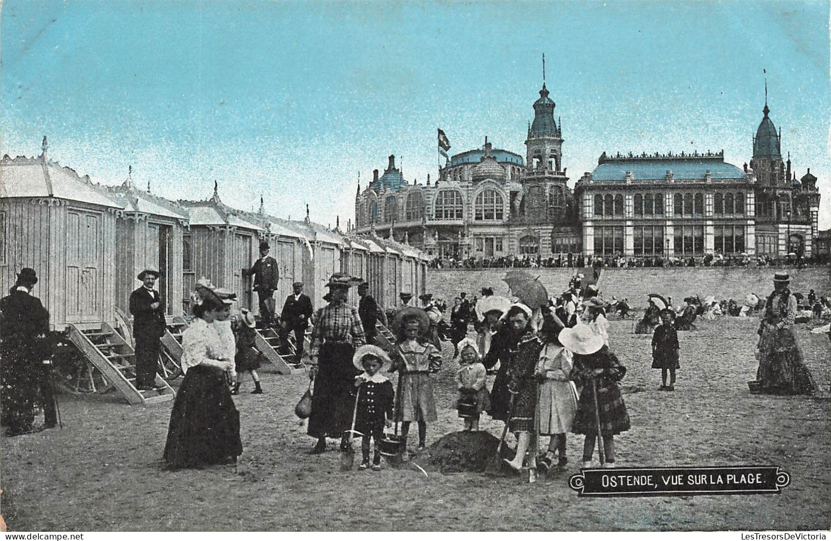 BELGIQUE - Ostende - Vue Sur La Plage - Colorisé - Animé - Carte Postale Ancienne - Oostende