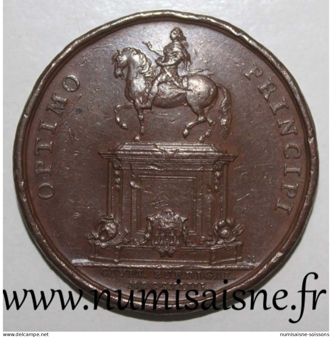 MEDAILLE - LOUIS XV - 1743 - OPTIMO PRINCIPI - TTB - Royaux / De Noblesse