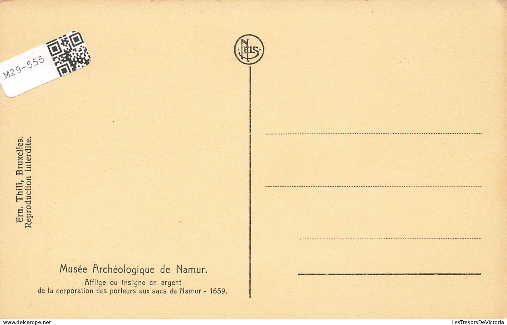 BELGIQUE - Musée Archéologique De Namur - Afflige Ou Insigne En Argent De La Corporation- Carte Postale Ancienne - Namur