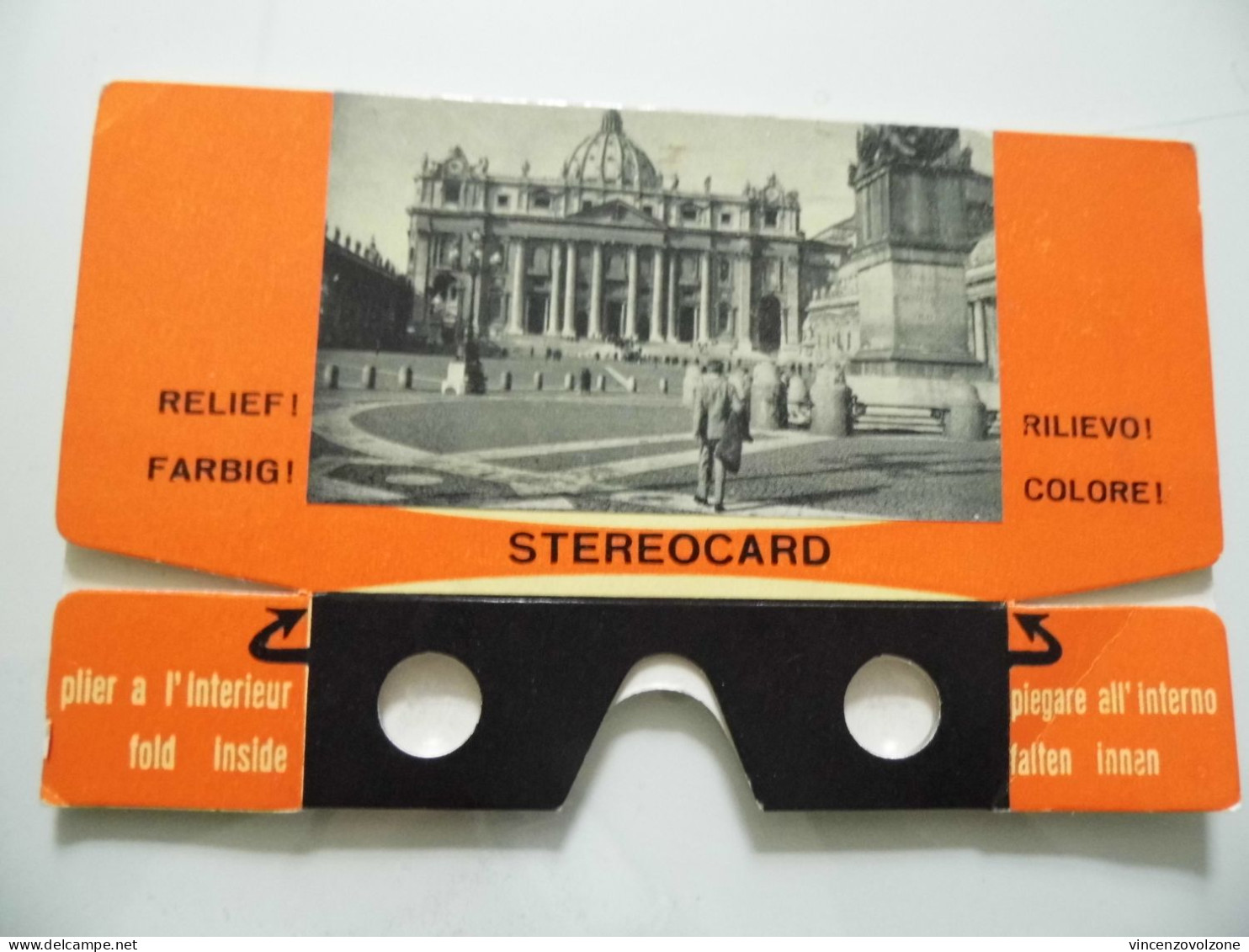 RARISSIMA CARTOLINA STEREOCARD "ROMA BASILICA DI S. PIETRO" 1960 MAI APERTA - San Pietro