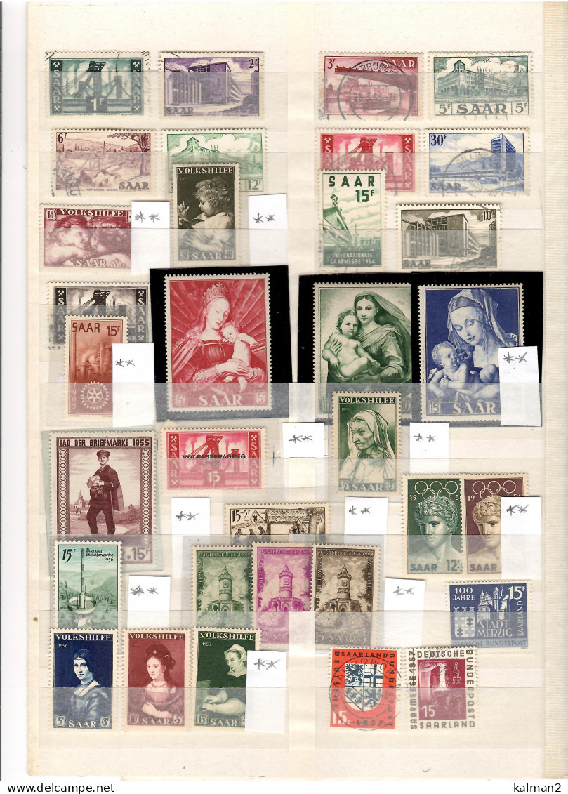 SAAR/SARRE  OCC.FRANCESE-AMM. TEDESCA 1947/1959 - Collections, Lots & Series