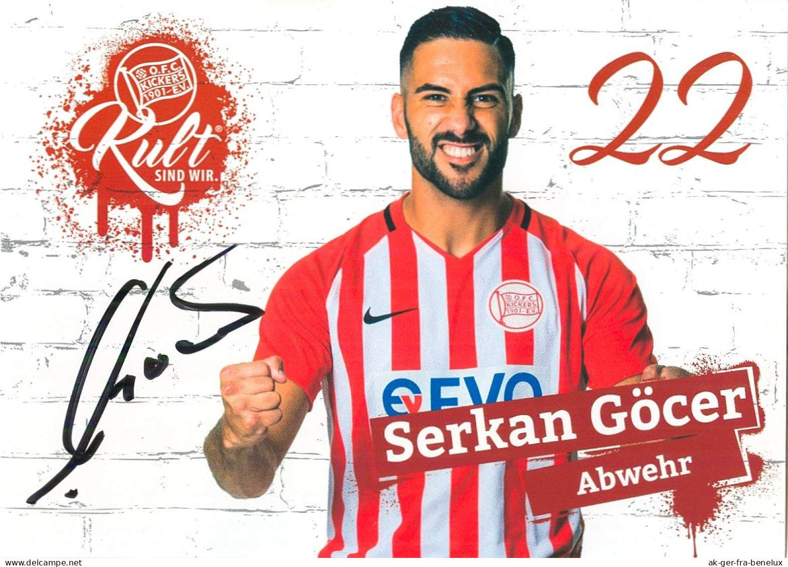 AK Serkan Göcer Offenbacher Kickers 18-19 Dernbach Puderbach Horchheim Koblenz Rot-Weiß Oberhausen Saarbrücken Homburg - Autografi