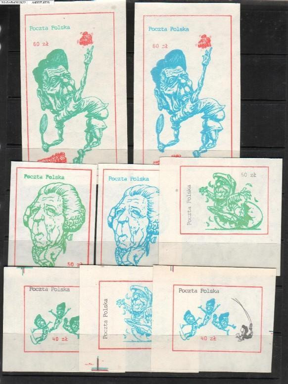 POLAND SOLIDARNOSC CARICATURES SET OF 8 (SOLID0622/0728) - Vignettes Solidarnosc