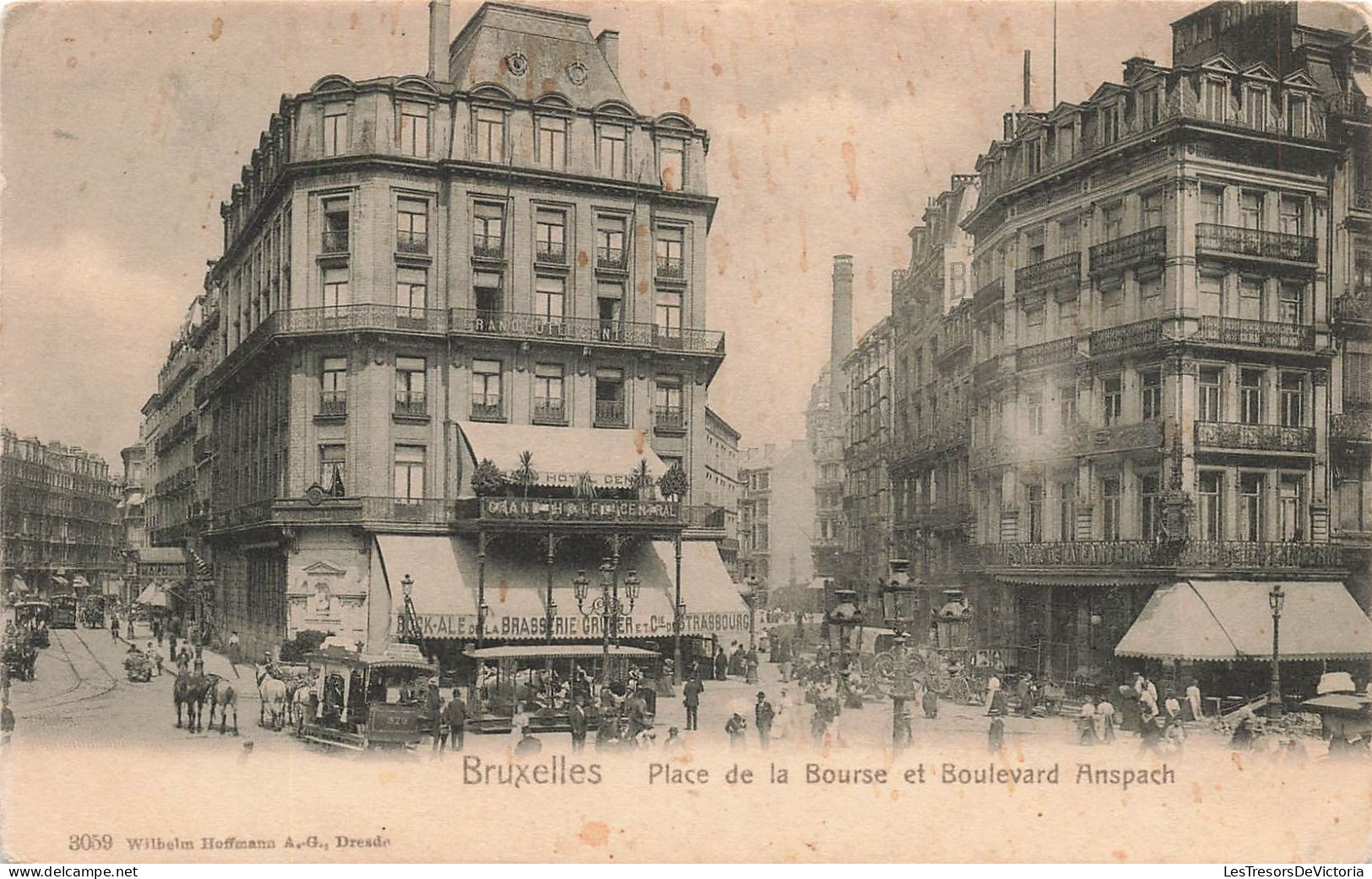 BELGIQUE - Bruxelles - Place De La Bourse Et Boulevard Anspach - Carte Postale Ancienne - Otros & Sin Clasificación