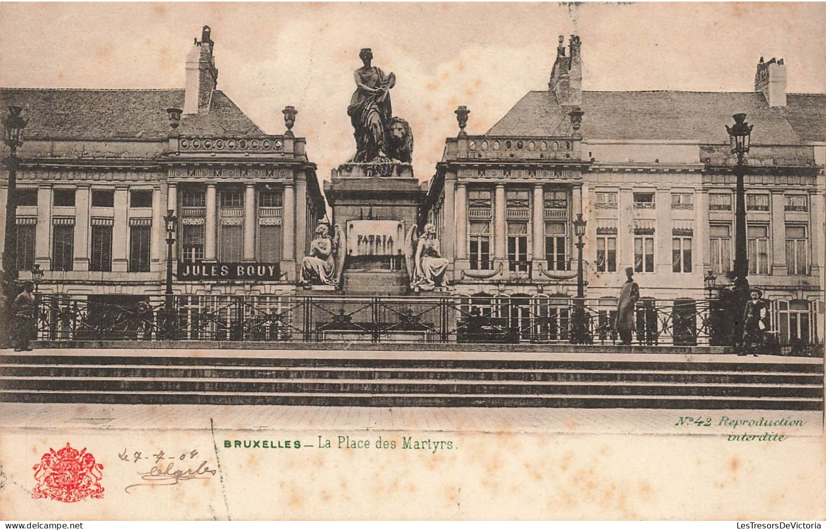 BELGIQUE - Bruxelles - La Place Des Martyrs - Dos Non Divisé - Carte Postale Ancienne - Squares