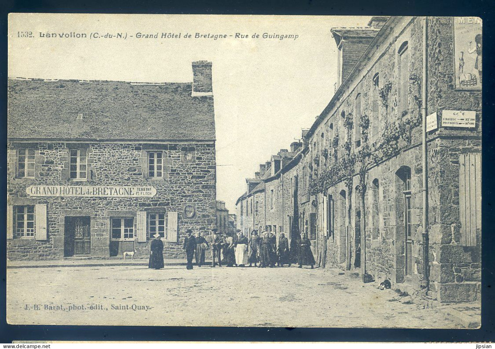 Cpa Du 22  Lanvollon -  Grand Hôtel De Bretagne -- Rue De Guingamp    STEP21 - Lanvollon