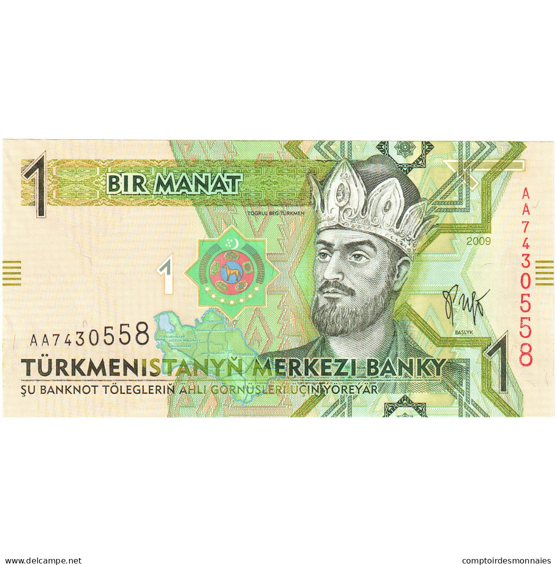 Billet, Turkmenistan, 1 Manat, 2009, NEUF - Turkmenistán