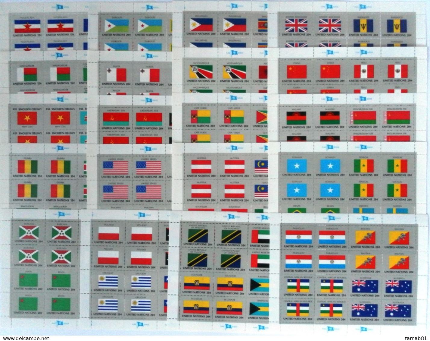 Flaggen Flags Drapeaux ONU Feuillets1980 1981 1982 1983 1984  Nations Unies Bureau De New York Neufs ** - Neufs