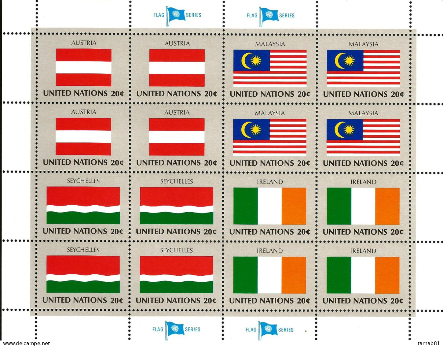 Flaggen Flags Drapeaux ONU Feuillets1980 1981 1982 1983 1984  Nations Unies Bureau de New York Neufs **