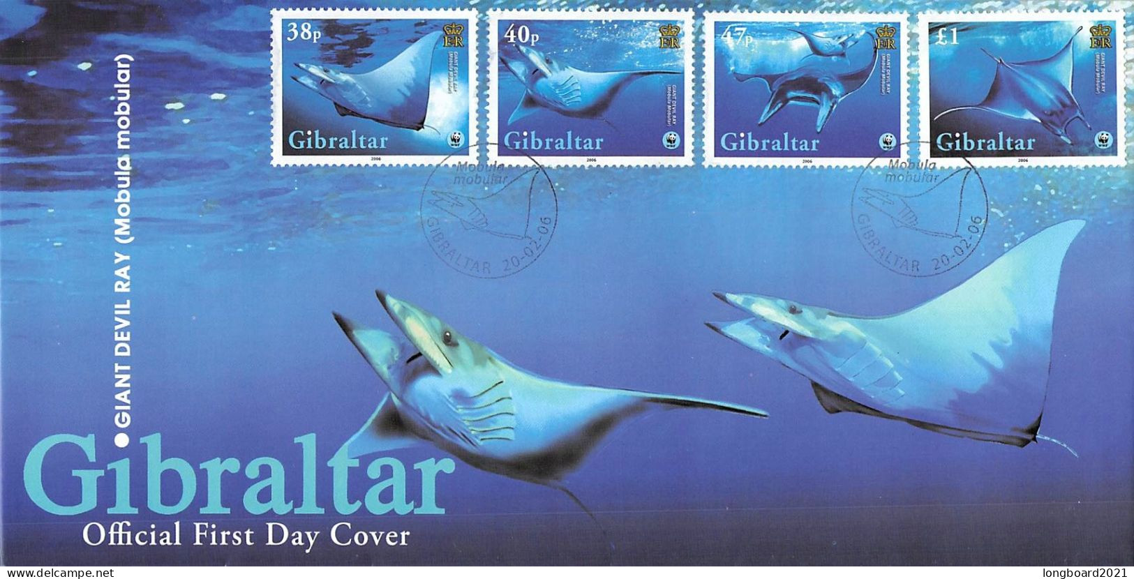 GIBRALTAR - FDC 2006 WWF - GIANT DEVIL RAY / 4035 - Gibilterra