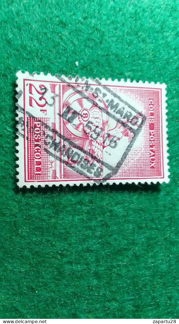 BELÇİKA-   DEMİRYOLU PAKET  POSTASI --1952-87-    22   FR         DAMGALI - Used