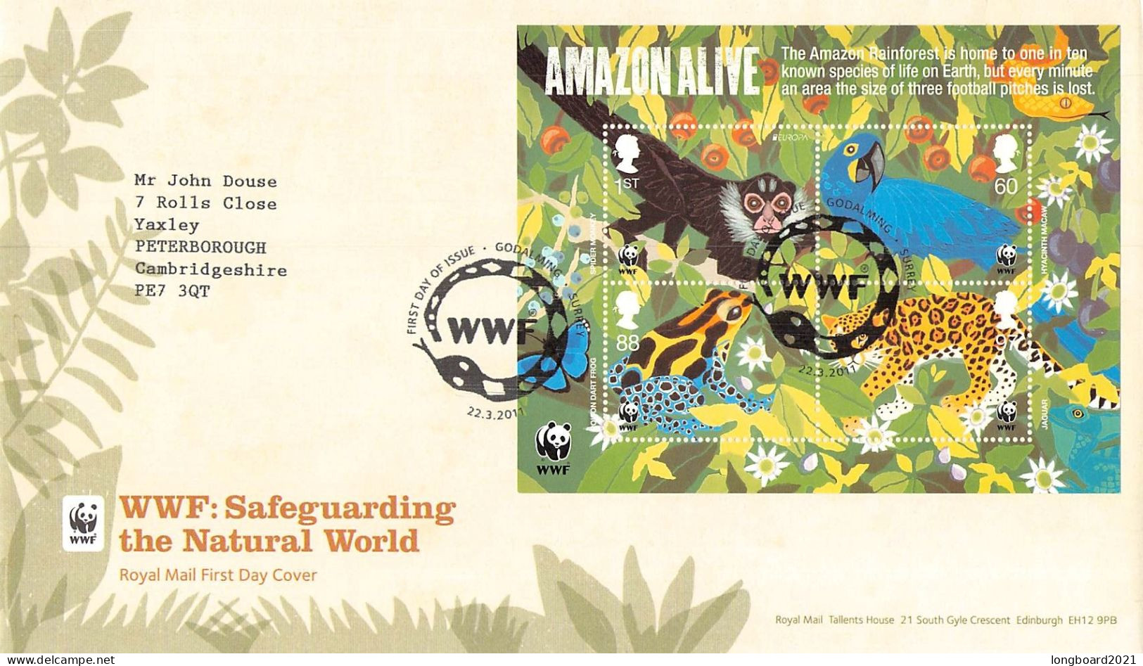 GREAT BRITAIN - FDC 2011 WWF - AMAZON ALIVE / 4036 - 2011-2020 Decimal Issues