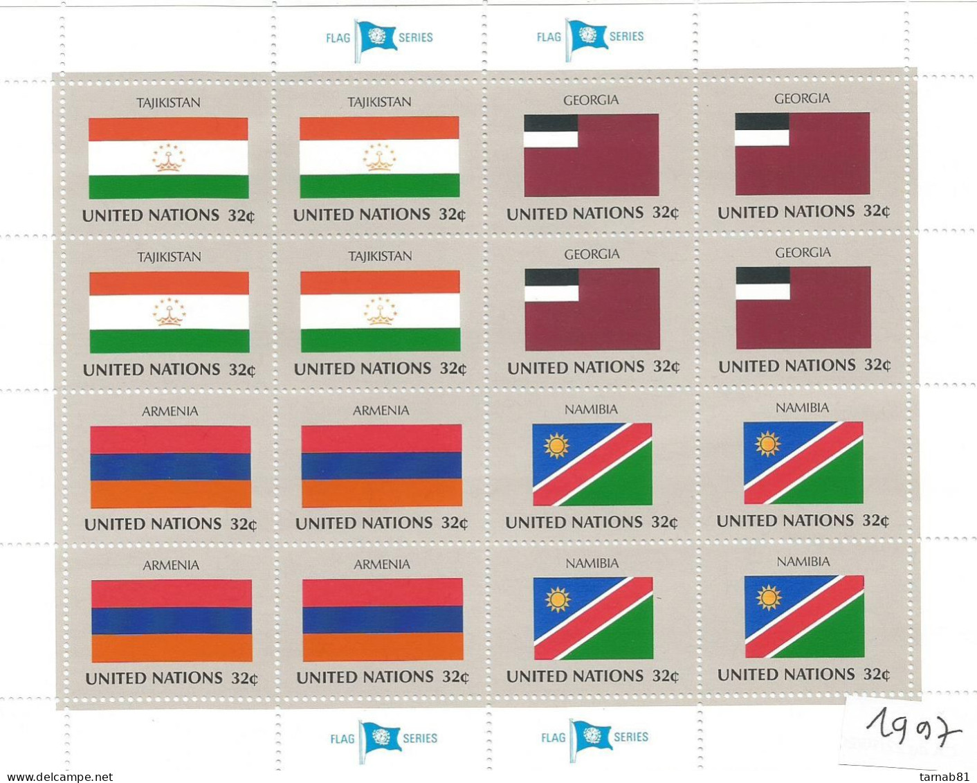 Flaggen Flags Drapeaux ONU Feuillets1980 1997 1998 1999 Nations Unies Bureau De New York Neufs ** - Neufs