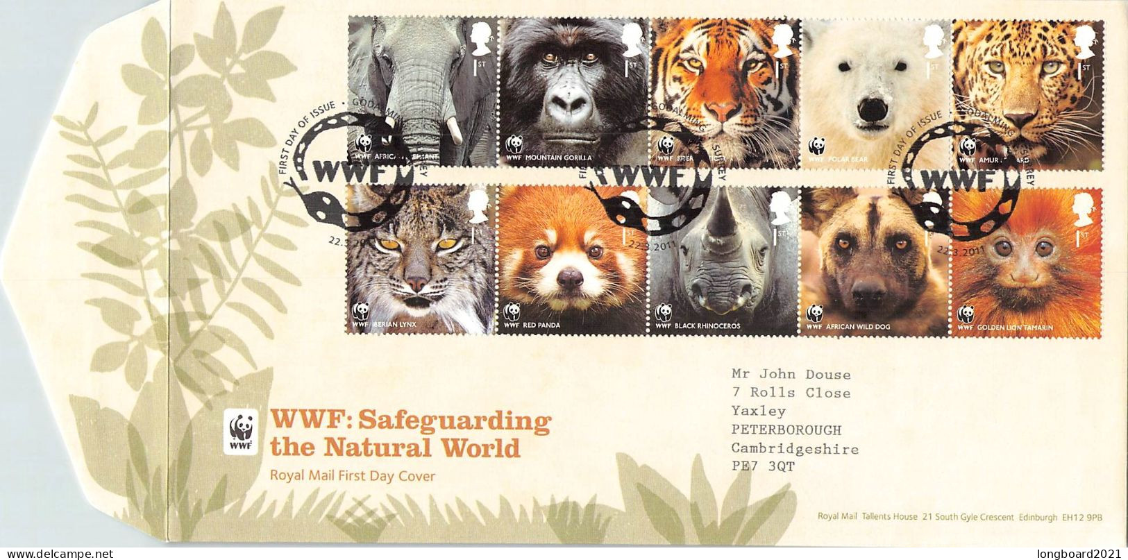 GREAT BRITAIN - FDC 2011 WWF - SAFEGUARDING / 4038 - 2011-2020 Dezimalausgaben