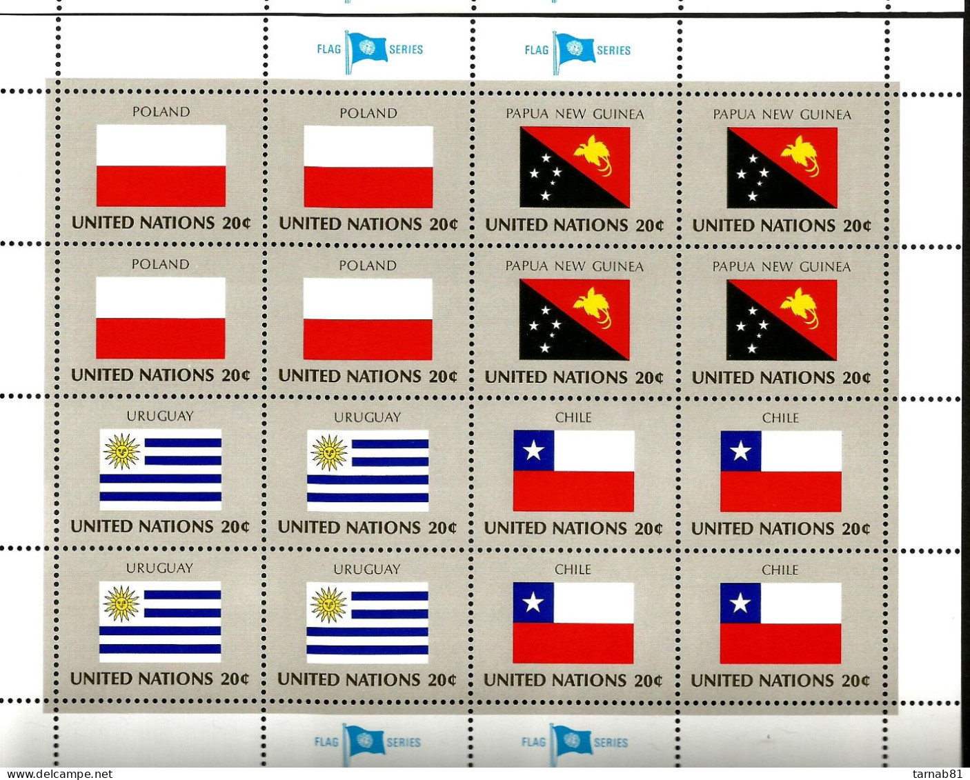 Flaggen Flags Drapeaux ONU Feuillets1980  à 2001 Nations Unies Bureau de New York Neufs **
