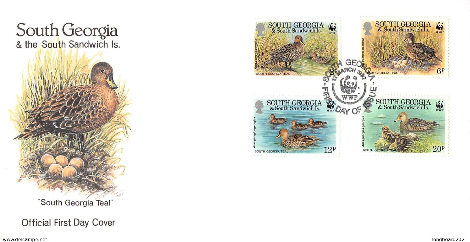 SOUTH GEORGIA - FDC 1992 WWF - SOUTH GEORGIA TEAL / 4039 - Georgia Del Sud