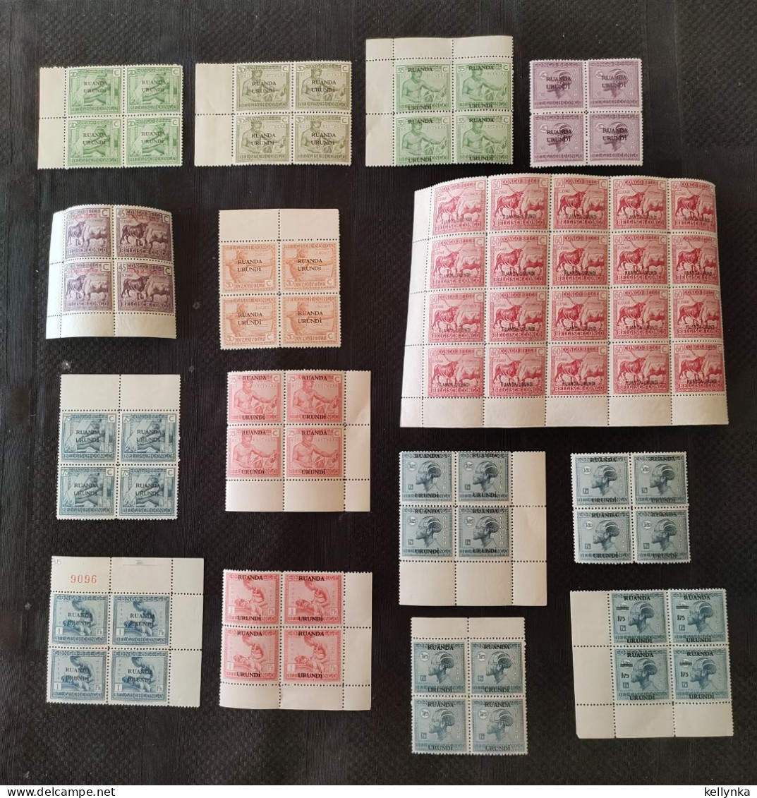 Ruanda Urundi - 62/76 - Blocs De 4 (+ Un De 20) - Vloors - 1925 - MNH & MH - Unused Stamps