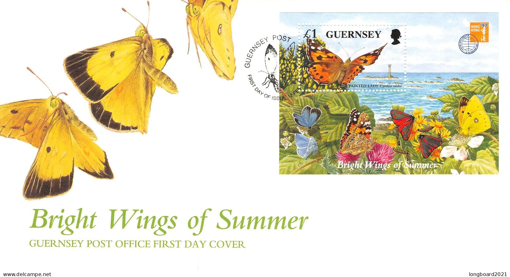 GUERNSEY - FDC 1997 WWF - BRIGHT WINGS OF SUMMER / 4045 - Guernesey