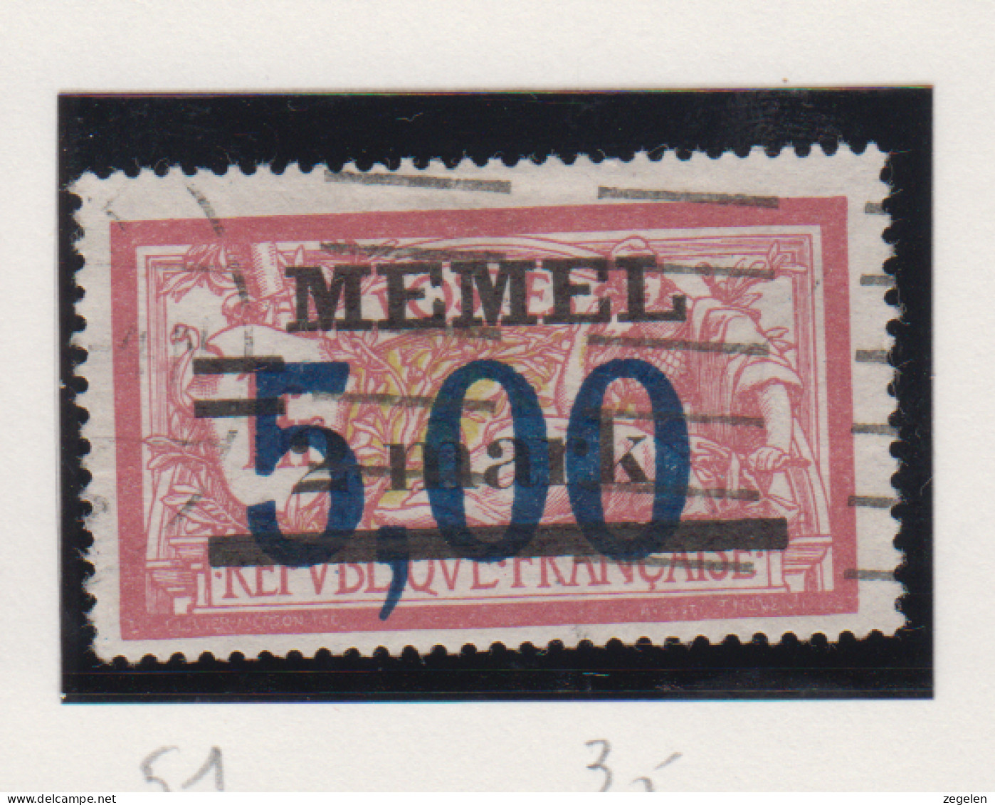 Memel Michel-nr. 51 Gestempeld - Other & Unclassified