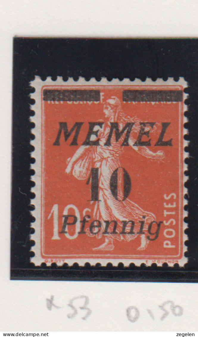 Memel Michel-nr. 53 * - Other & Unclassified