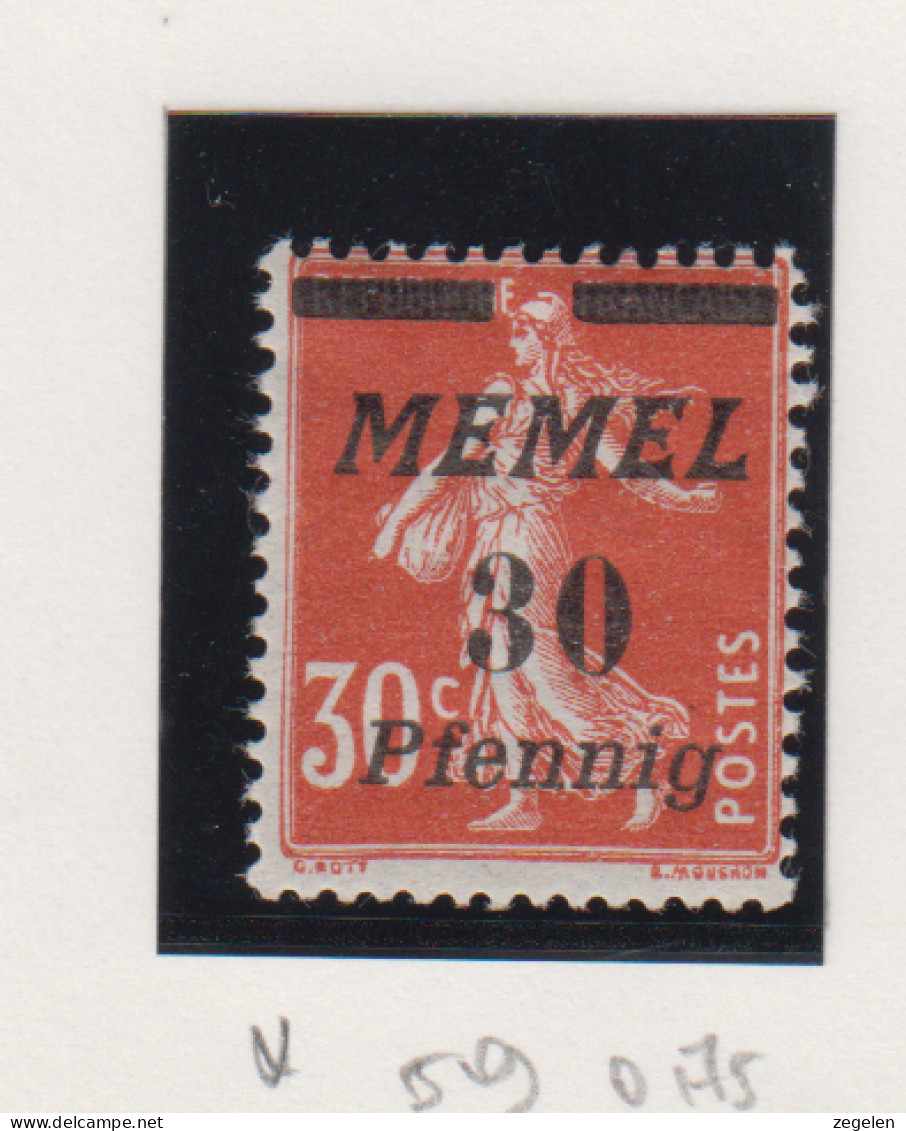 Memel Michel-nr. 59 * - Other & Unclassified