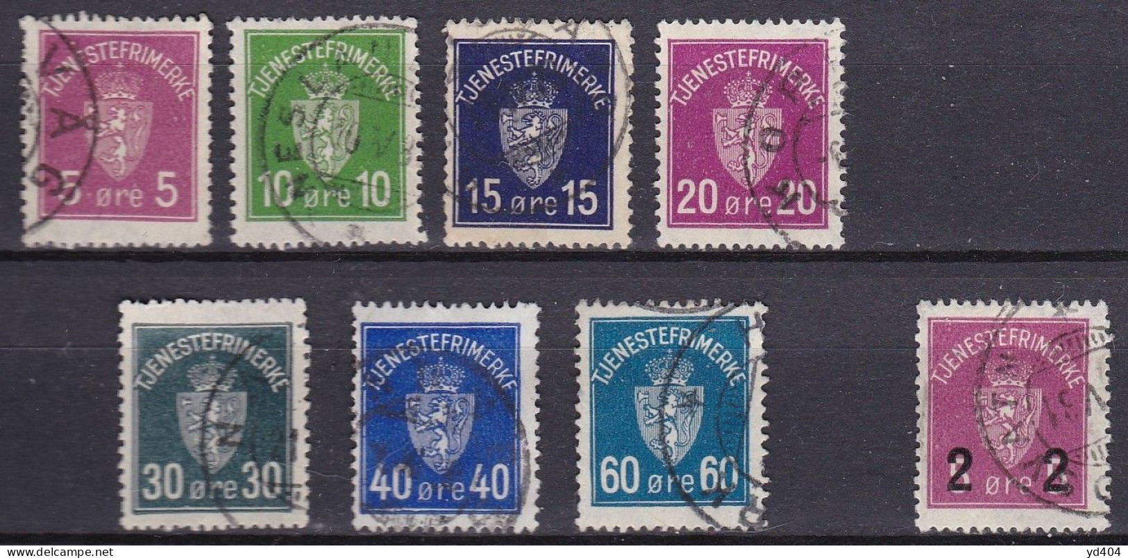 NO601 – NORVEGE - NORWAY – 1926-29 – COAT OF ARMS – SG # O187/93-219 USED 34 € - Dienstmarken