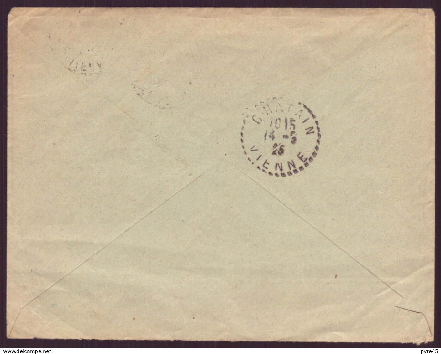 France, 1925, Enveloppe Pour Chatain, 2 TP N° 163 + 1 TP 164 ( Côte 15€ ) - Sonstige & Ohne Zuordnung