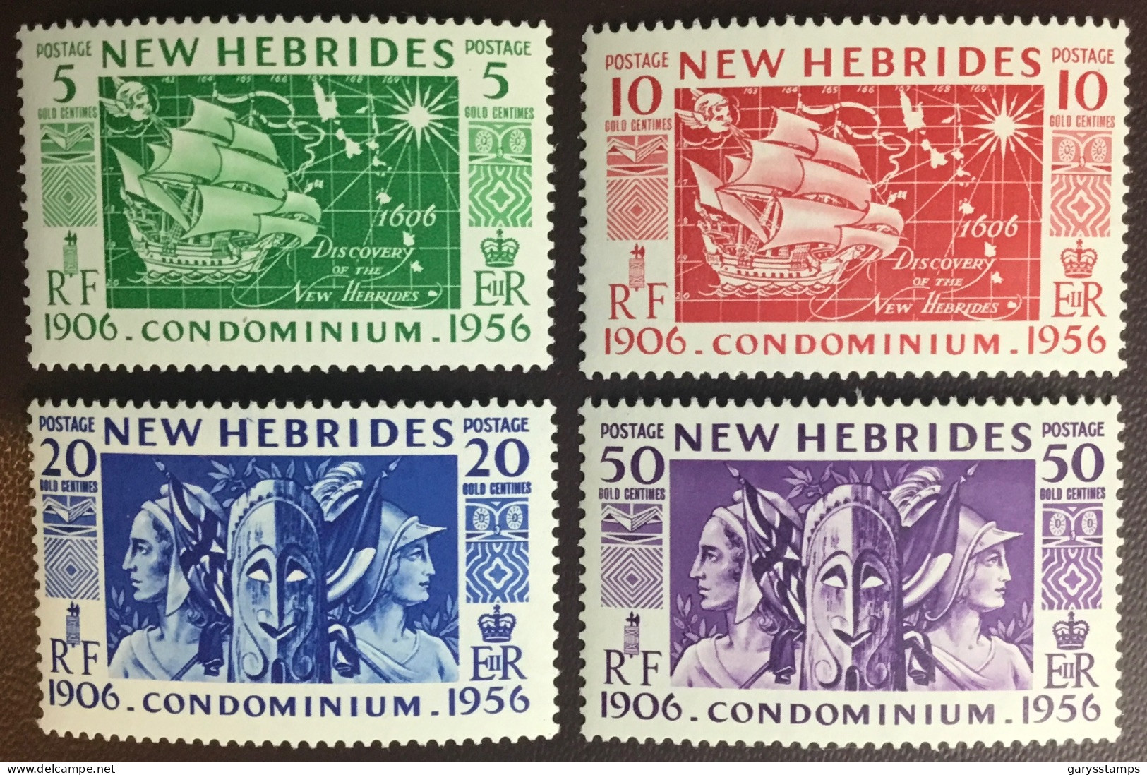 New Hebrides 1956 Condominium Anniversary MNH - Nuevos