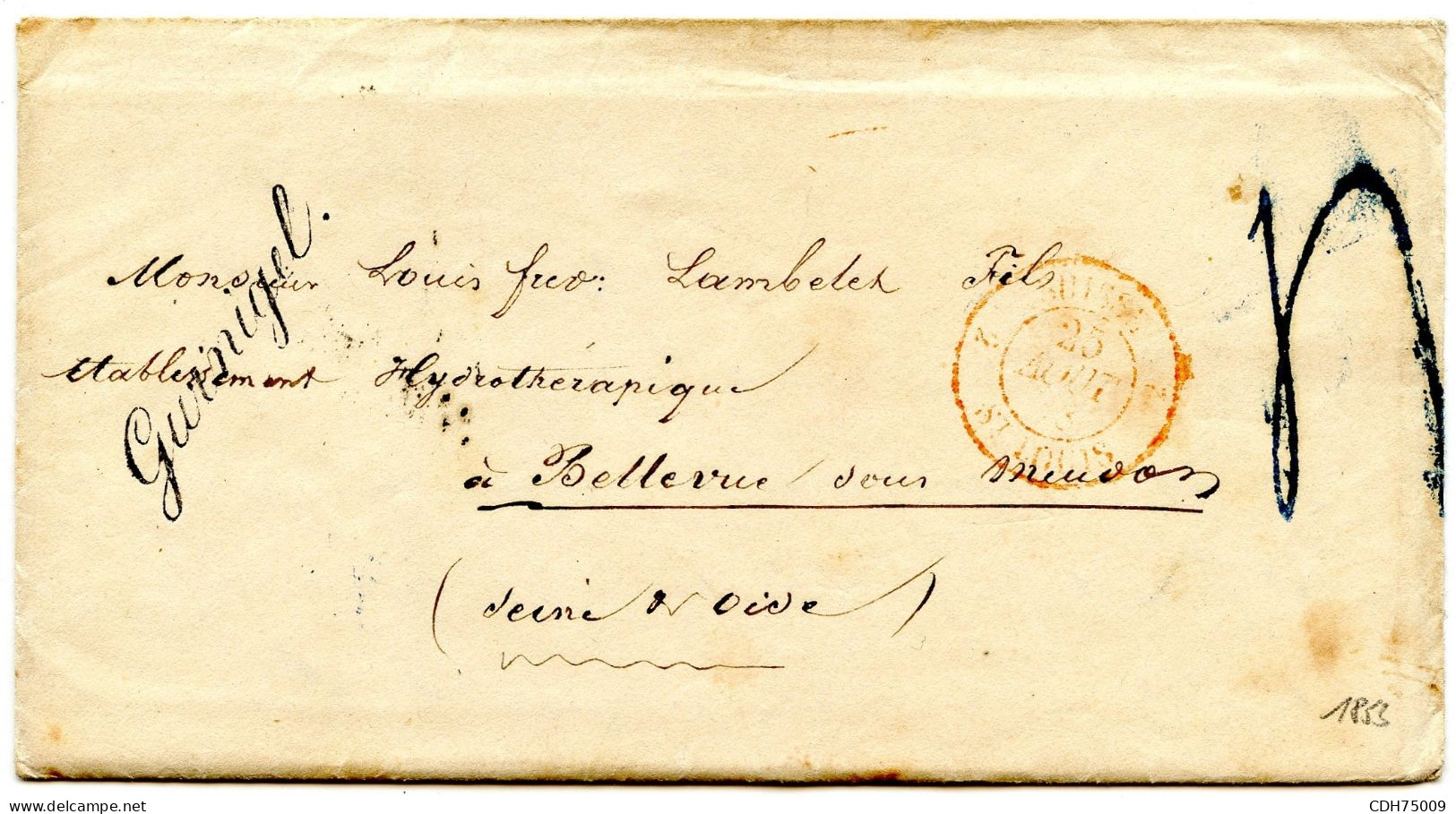 SUISSE - CURSIVE GURNIGEL SUR LETTRE AVEC CORRESPONDANCE POUR LA FRANCE, 1853 - ...-1845 Voorlopers