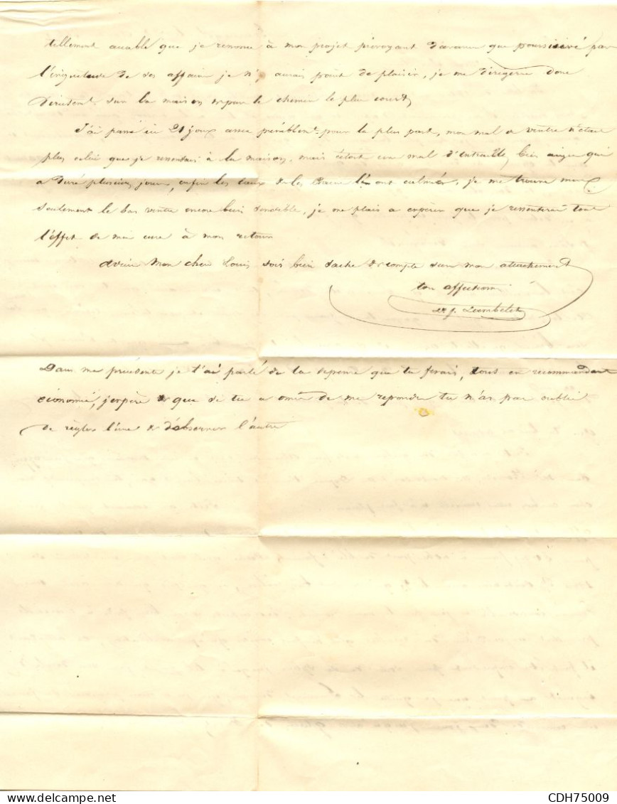 SUISSE - CURSIVE GURNIGEL SUR LETTRE AVEC CORRESPONDANCE POUR LA FRANCE, 1853 - ...-1845 Préphilatélie