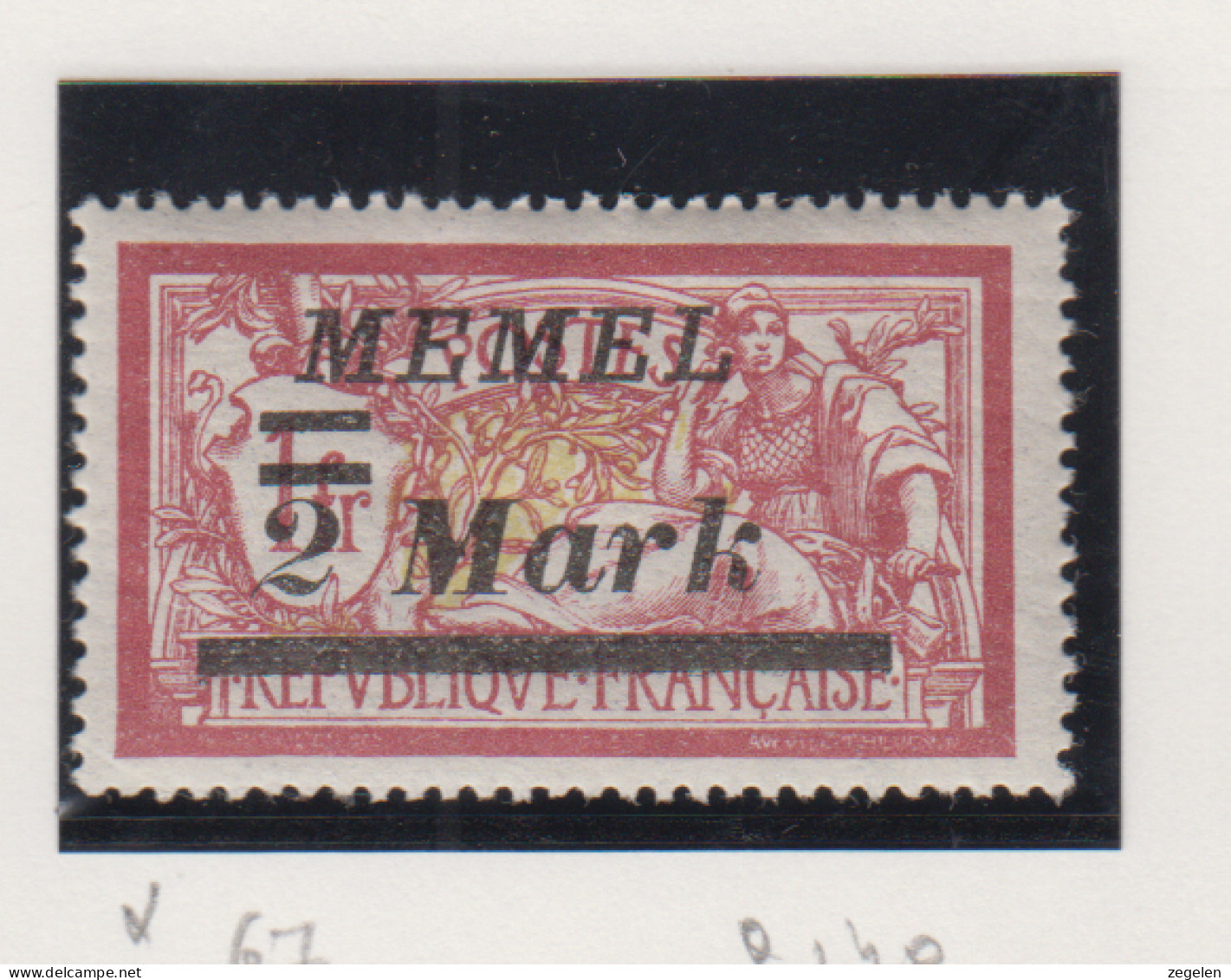 Memel Michel-nr. 67 * - Andere & Zonder Classificatie