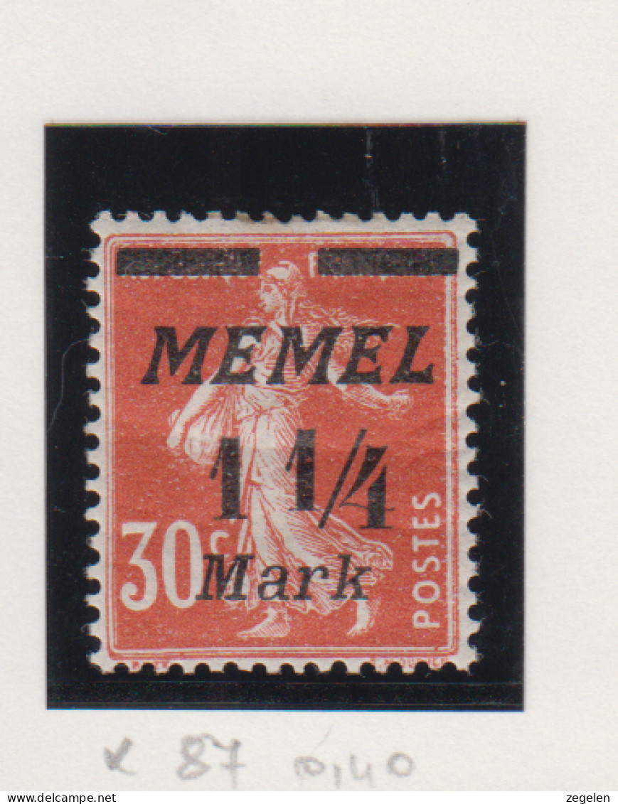 Memel Michel-nr. 87 * - Other & Unclassified