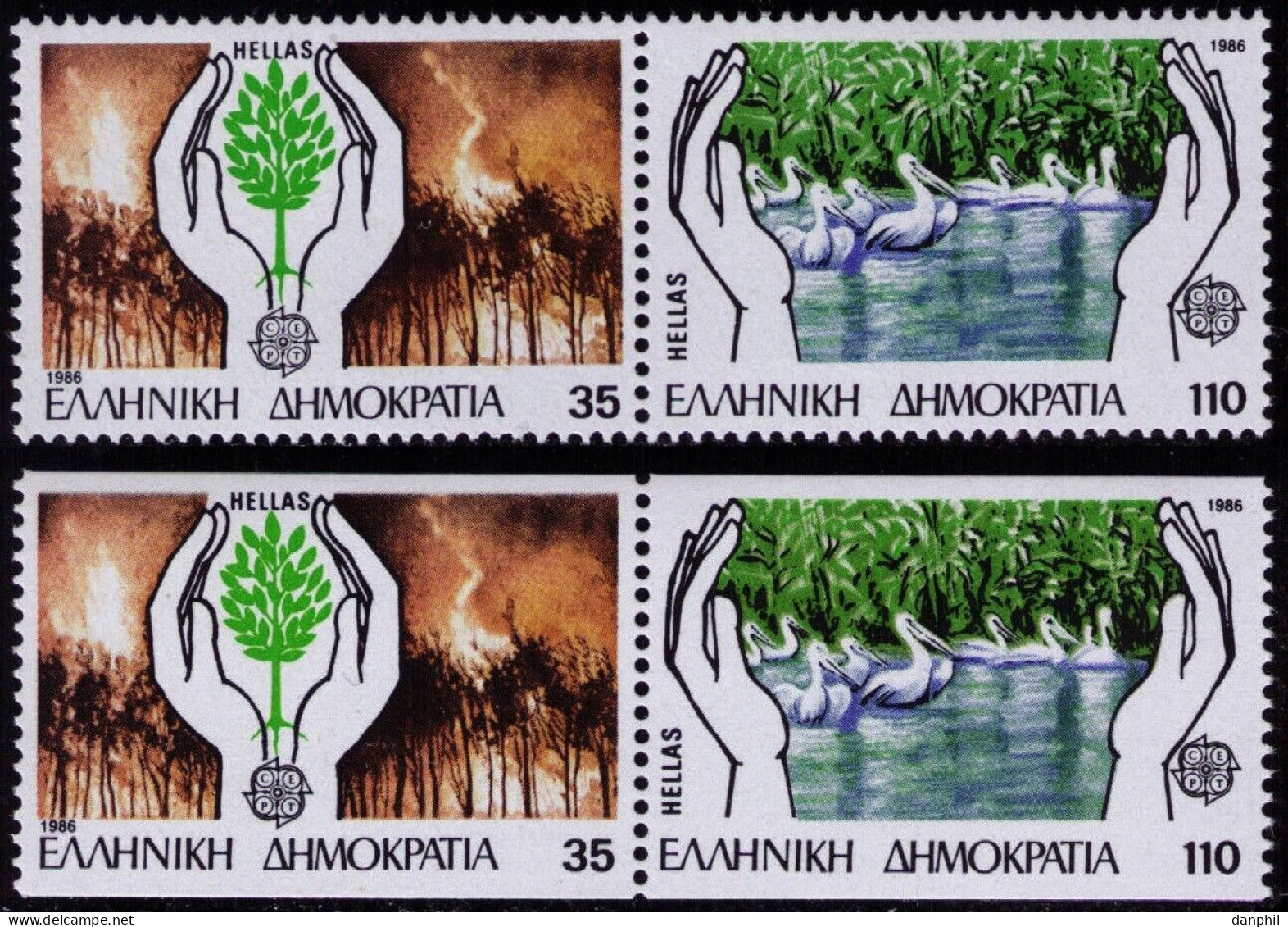 Greece 1986 Europa CEPT (**)  Mi 1630A-31A + 1630C-31C - Paar -  M€24,- - 1986