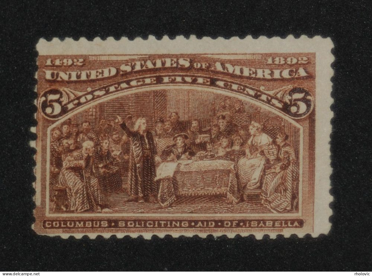 USA 1893, Columbus Soliciting Aid Of Isabella, Mi #77, MLH* (MH), CV: €85 - Unused Stamps