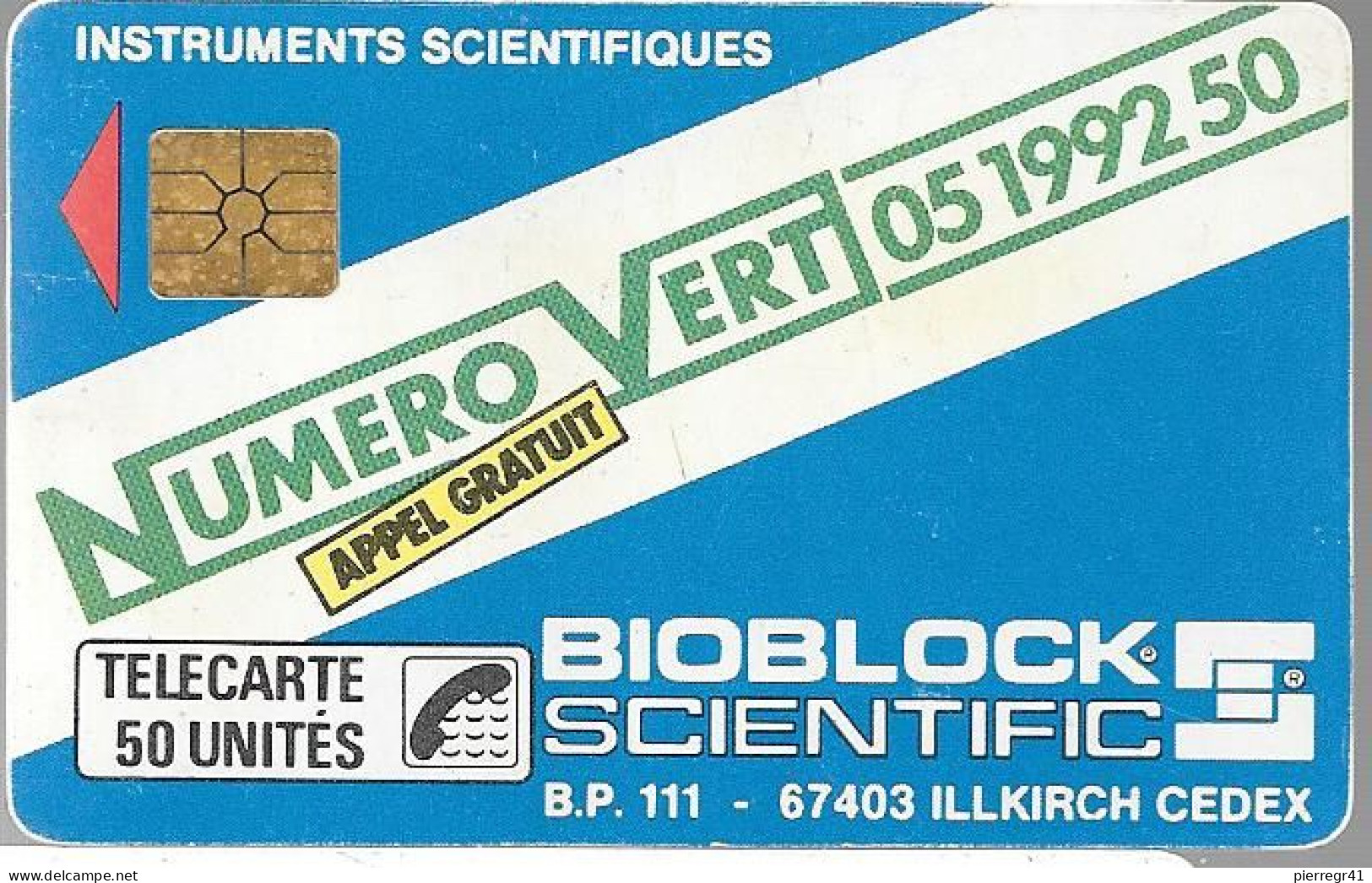 CARTE-PUCE-PRIVEE-D-50U-D131-GemA-BIOBLOCK-N° VERT-R°Mat-2000Ex-V°N°259--Utilisé-BE R°/V° - Privées