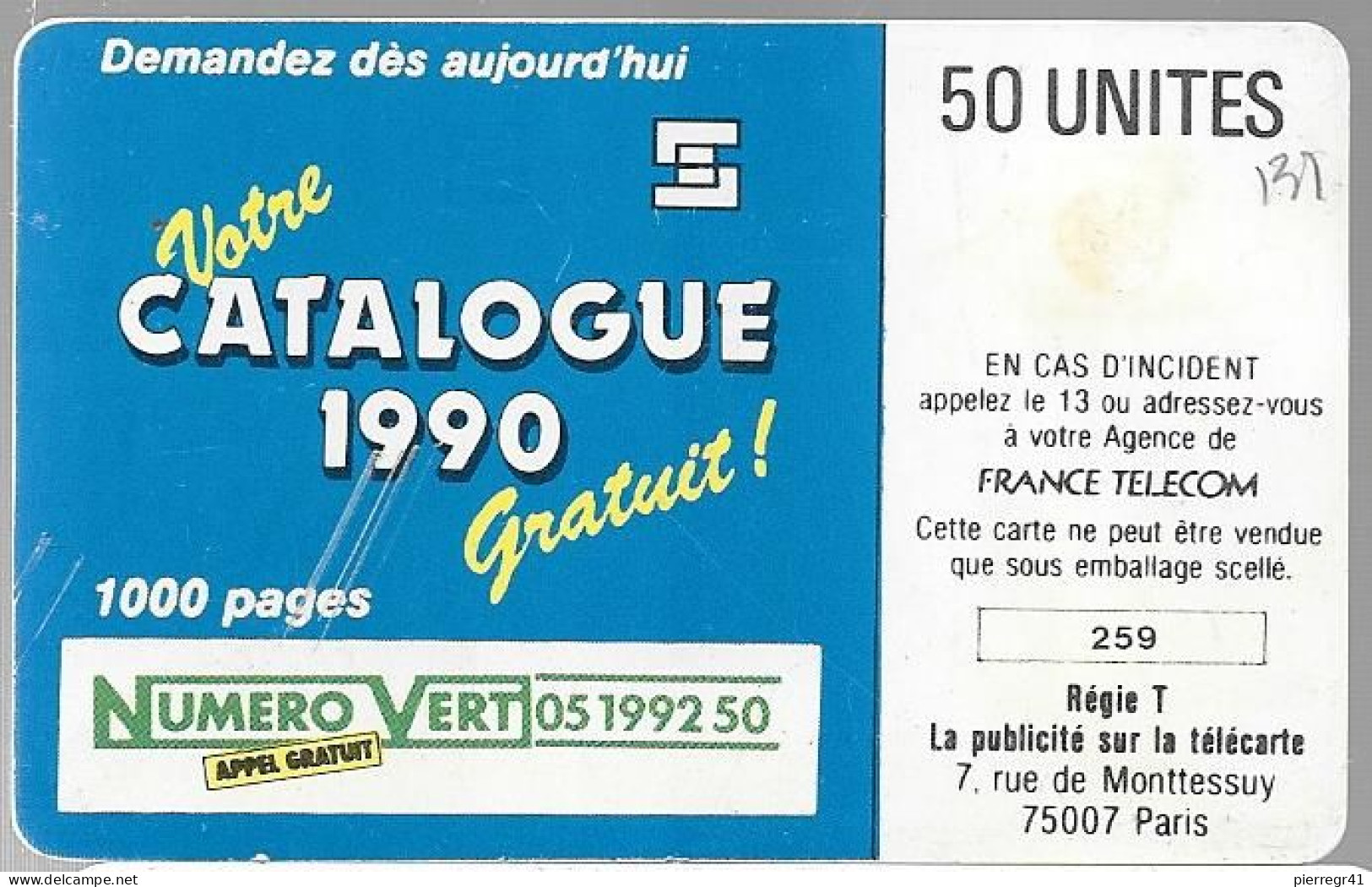 CARTE-PUCE-PRIVEE-D-50U-D131-GemA-BIOBLOCK-N° VERT-R°Mat-2000Ex-V°N°259--Utilisé-BE R°/V° - Privat